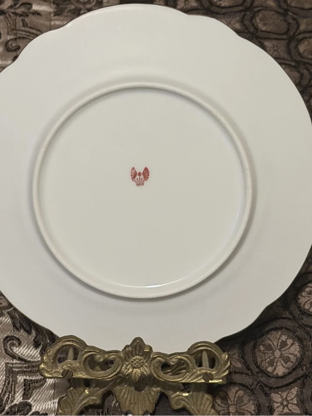 Antique C.F. Boseck Alhambra Austria Porcelain Plate Gold Geometric Art Nouveau